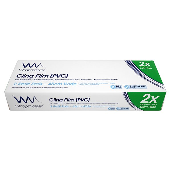 Wrapmaster® Cling Film (PVC) 45cm x 300m x 2 Refill Rolls