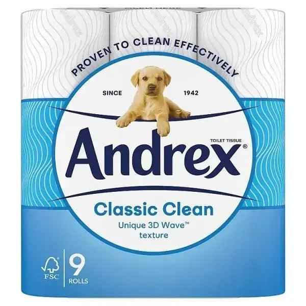 Andrex Classic Clean 9 Rolls (Pack of 4)