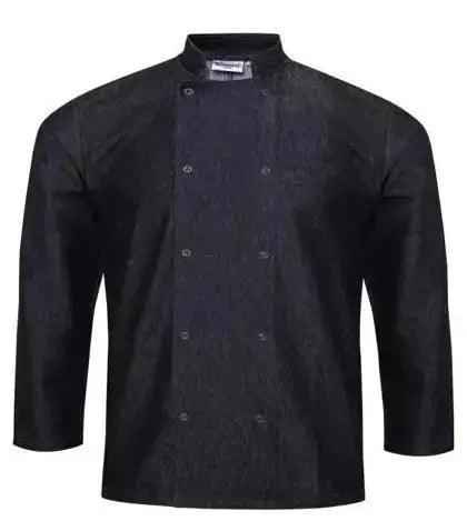 Chef Jacket Long Sleeve Denim Grey and Black Chef Jacket Long Sleeve Denim Grey and Black