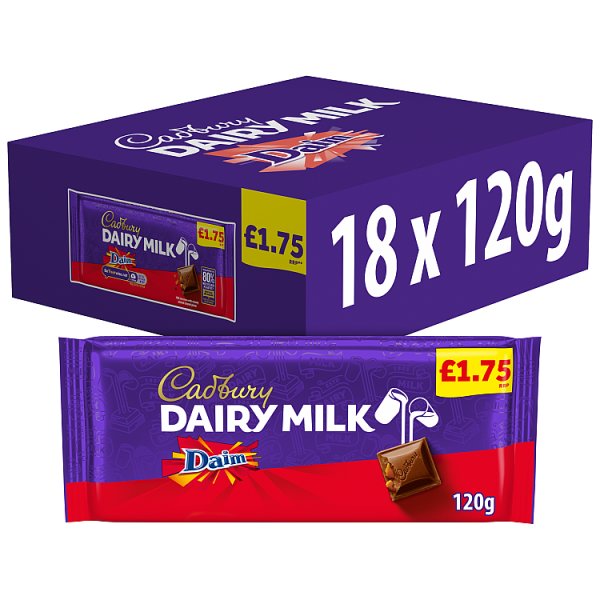 Cadbury Dairy Milk Daim Chocolate 120g (18 x 120g)