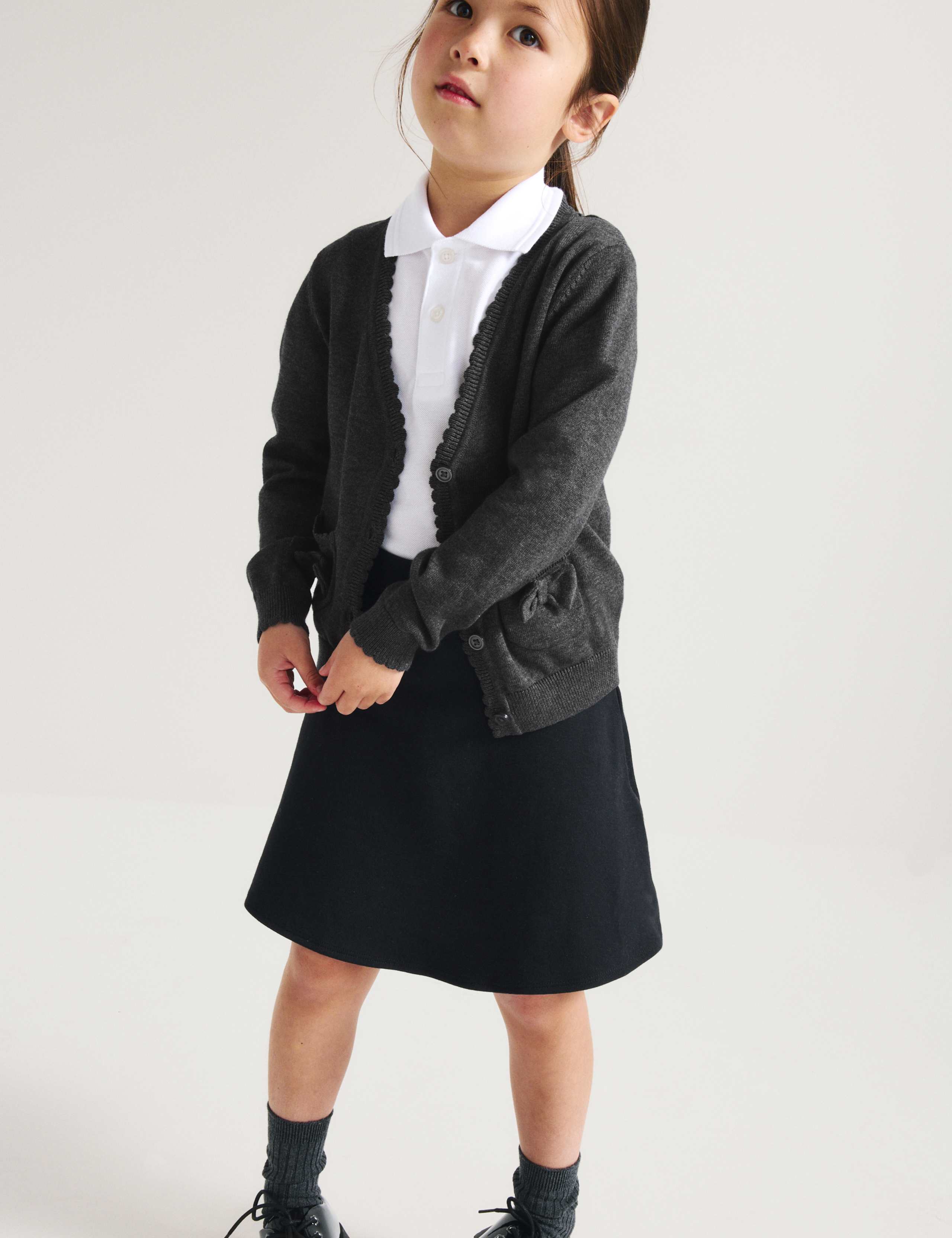 Pure Cotton Bow Pocket Cardigan (3-18 Yrs)