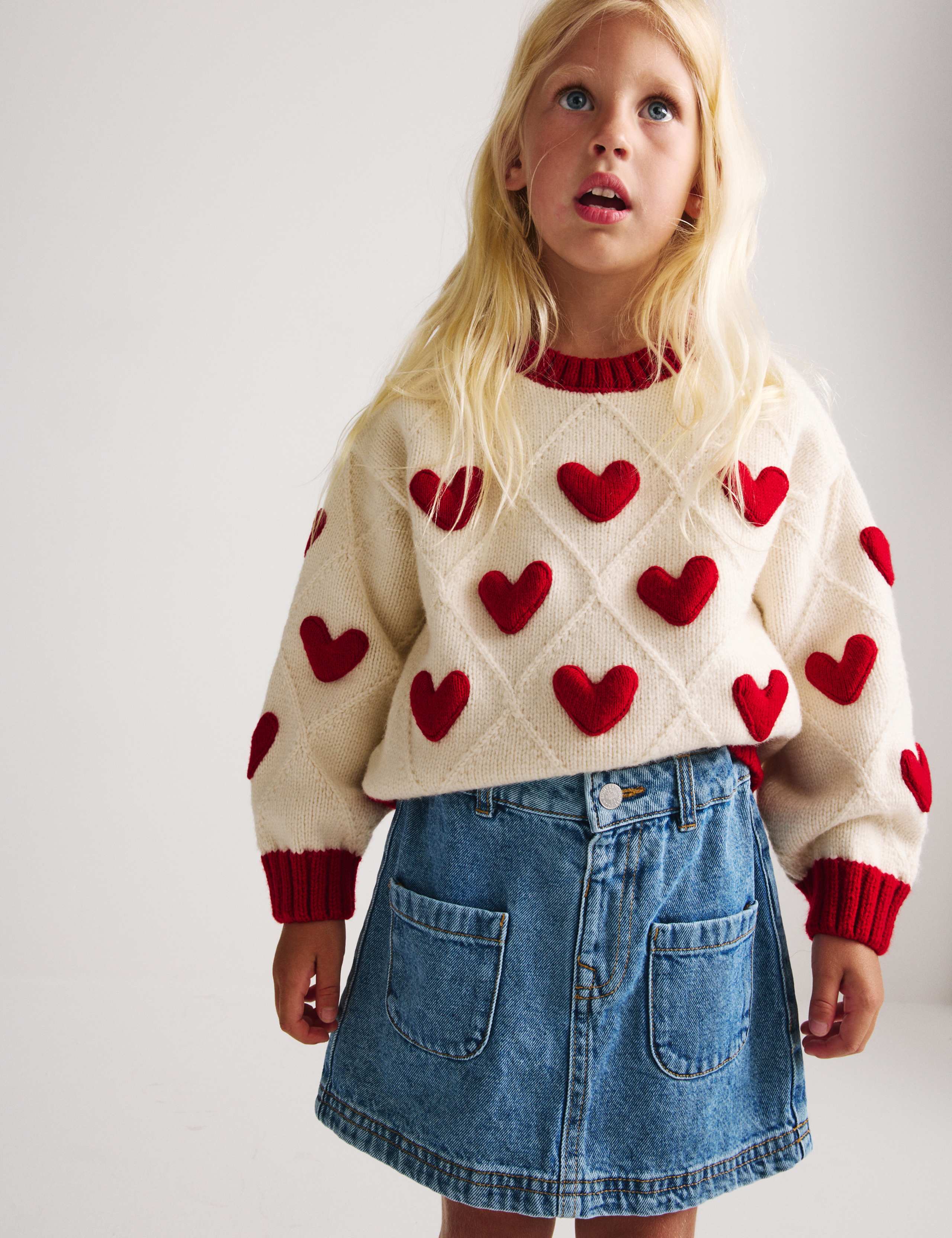 3D Heart Knit Jumper (2-8 Yrs) 3D Heart Knit Jumper (2-8 Yrs)